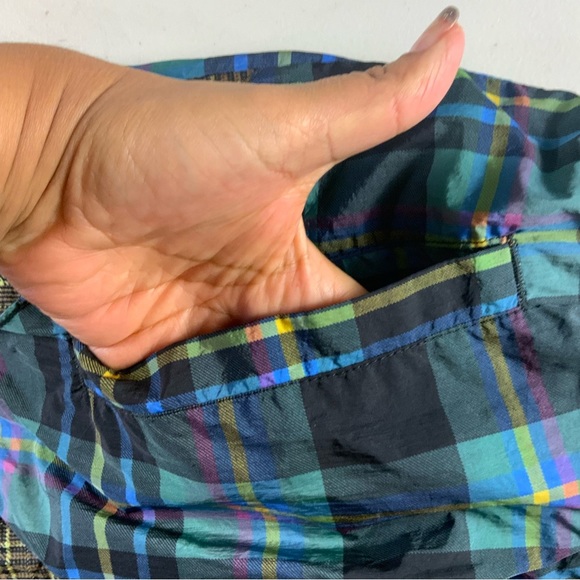 Urban outfitters Mix Plaid Blocked Track multicolor color-patch Bomber jacket S - Picture 11 of 11